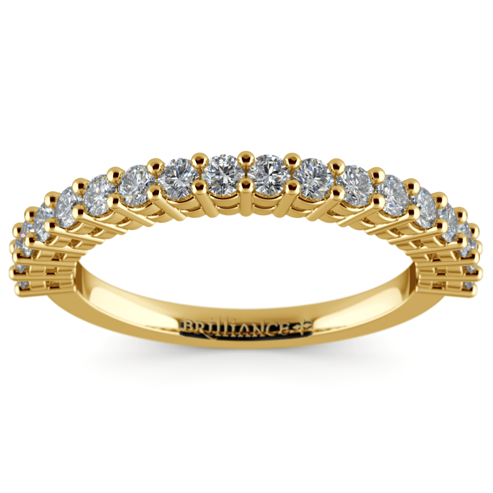 Shared Prong Diamond Wedding Band In Yellow Gold (1/2 Ctw) | 02
