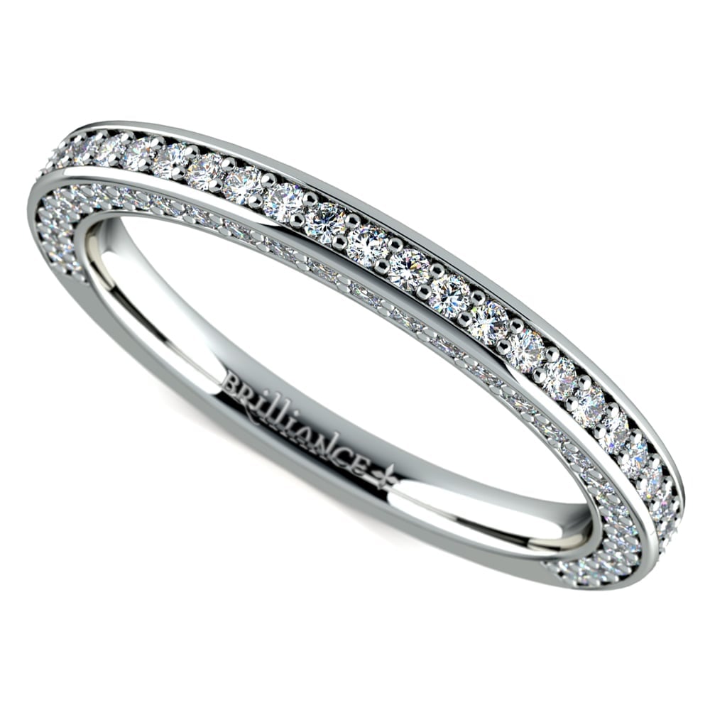 Three Sided Diamond Wedding Ring in White Gold (1/2 ctw) | Thumbnail 01