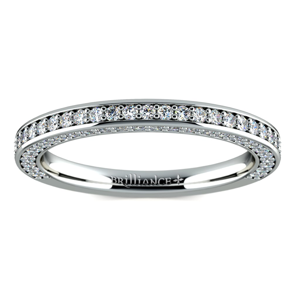 Three Sided Diamond Wedding Ring in White Gold (1/2 ctw) | Thumbnail 02