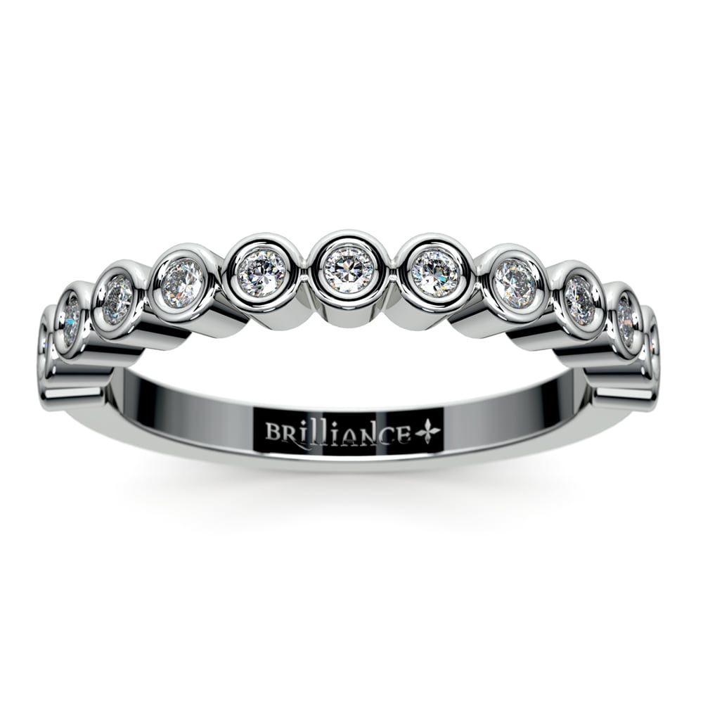Bezel Set Diamond Half Eternity Ring In Platinum | Thumbnail 02