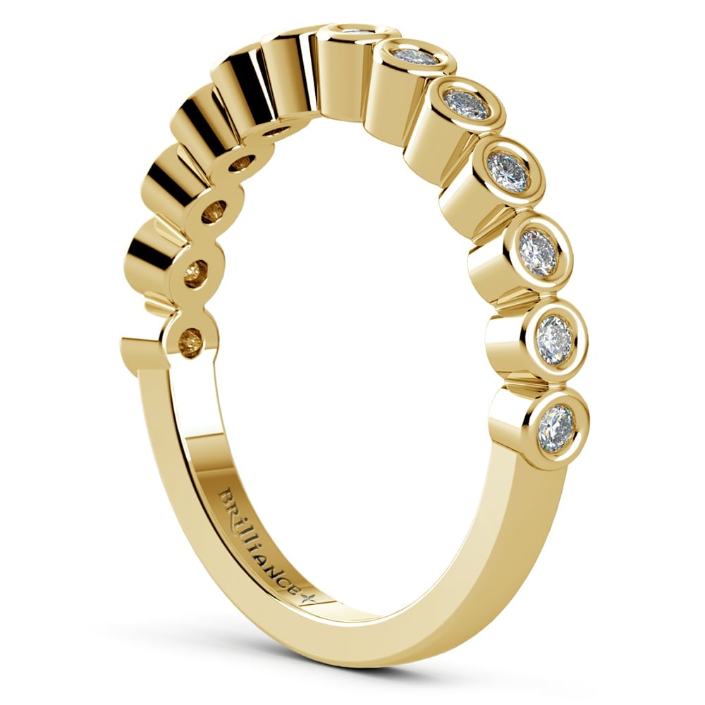 Bezel Diamond Wedding Ring in Yellow Gold  | 04