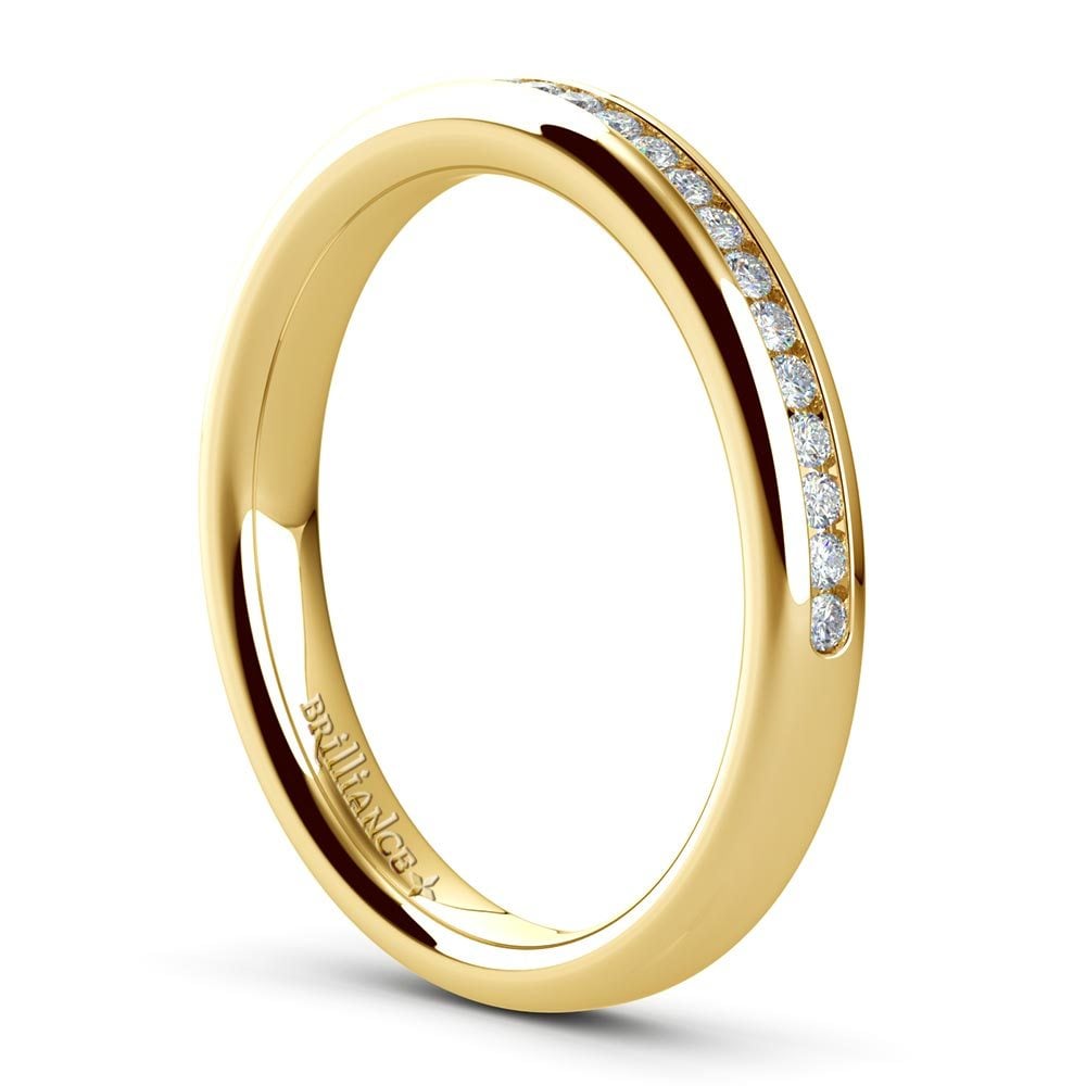 Channel Set Diamond Wedding Band In Yellow Gold (1/4 Ctw) | Thumbnail 04