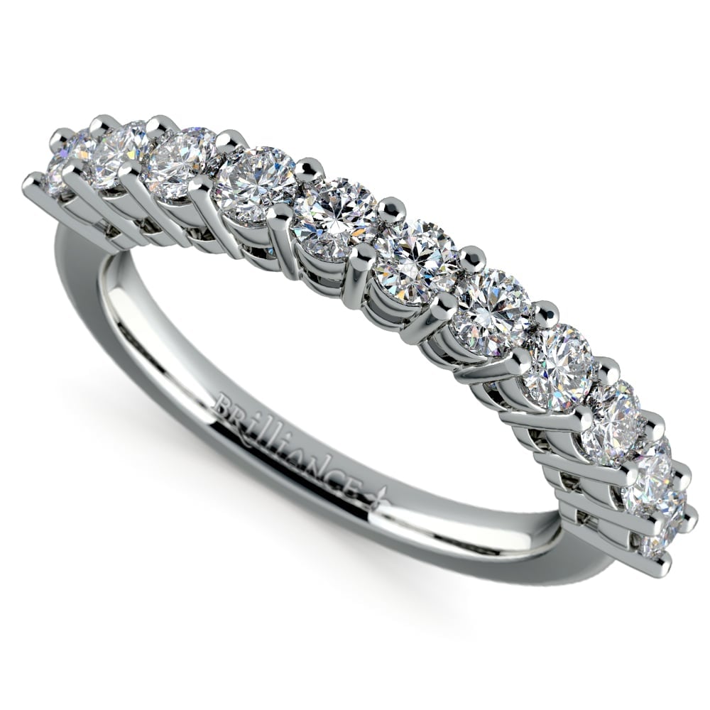 Eleven Stone Diamond Wedding Ring In White Gold (3/4 Ctw) | Zoom