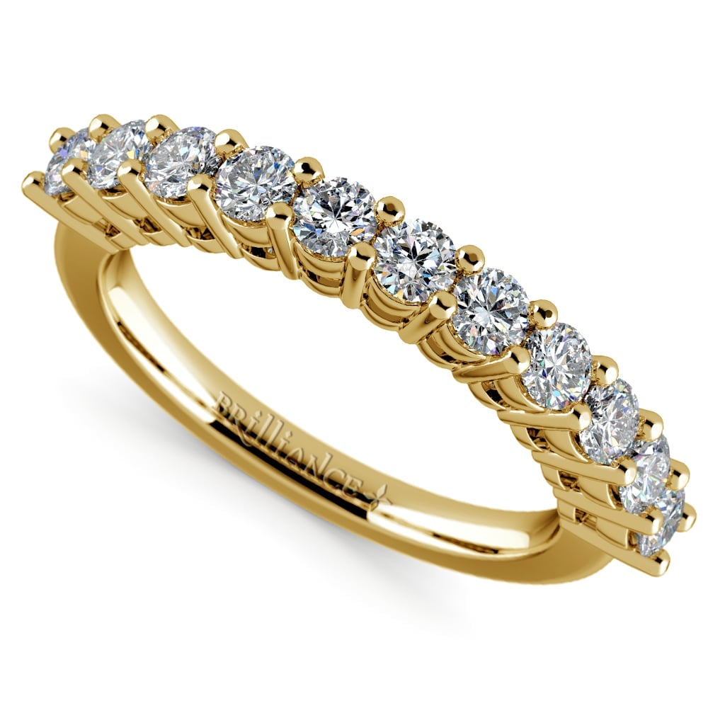 Eleven Stone Diamond Wedding Ring In Yellow Gold (3/4 Ctw) | Thumbnail 01