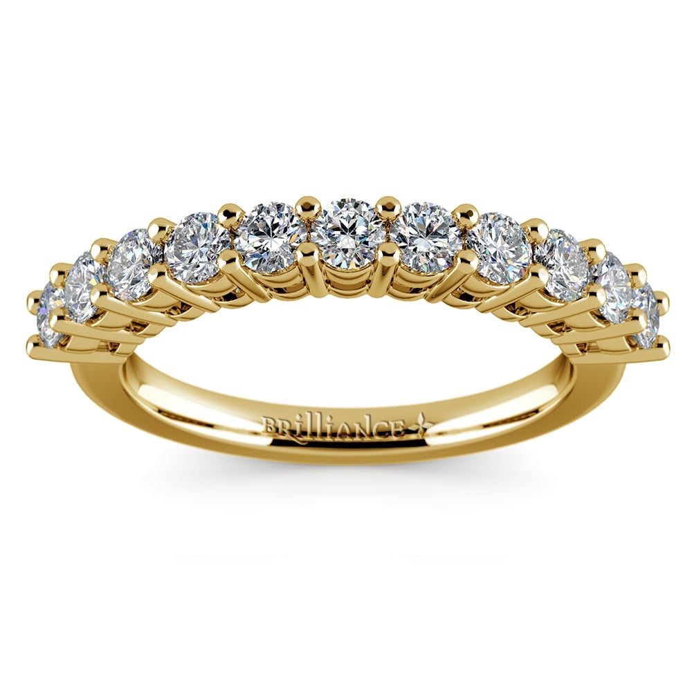 Eleven Stone Diamond Wedding Ring In Yellow Gold (3/4 Ctw) | Thumbnail 02
