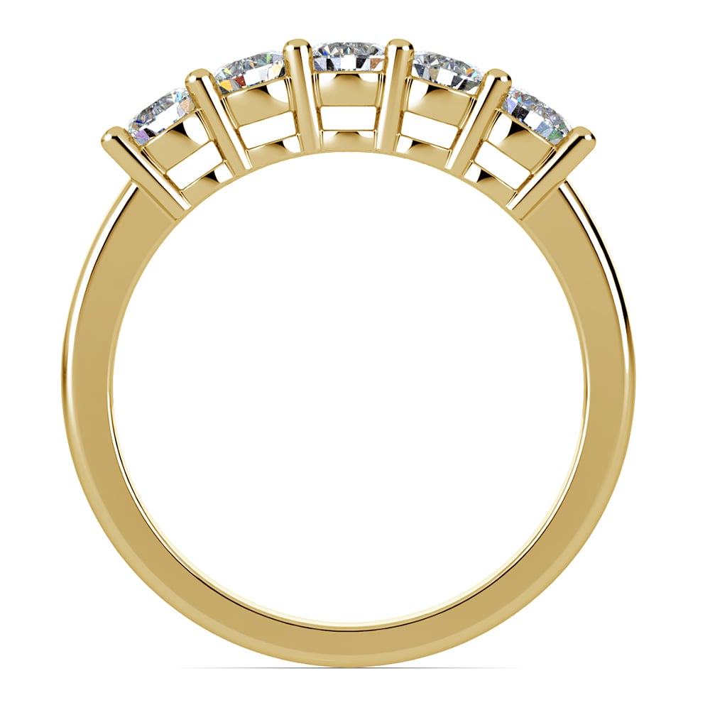 Five Stone Diamond Band Ring In Yellow Gold (3/4 Ctw) | Thumbnail 03