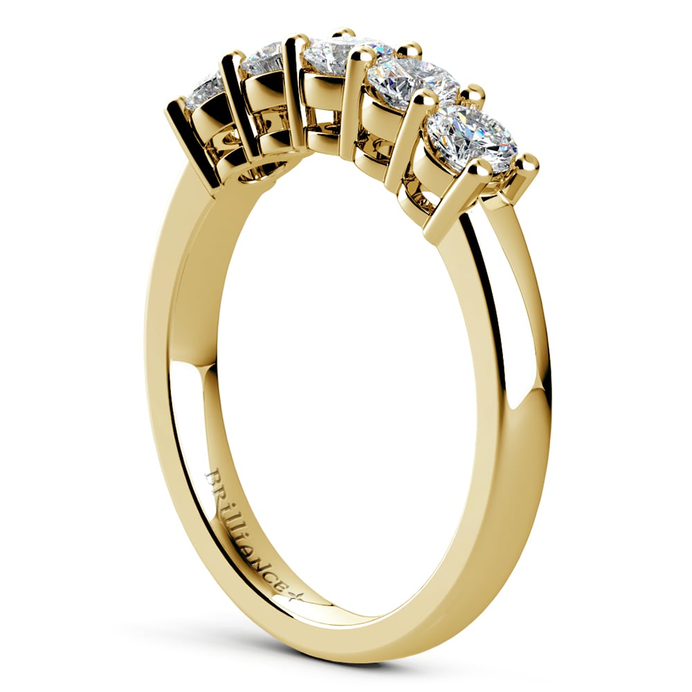 Five Stone Diamond Band Ring In Yellow Gold (3/4 Ctw) | 04