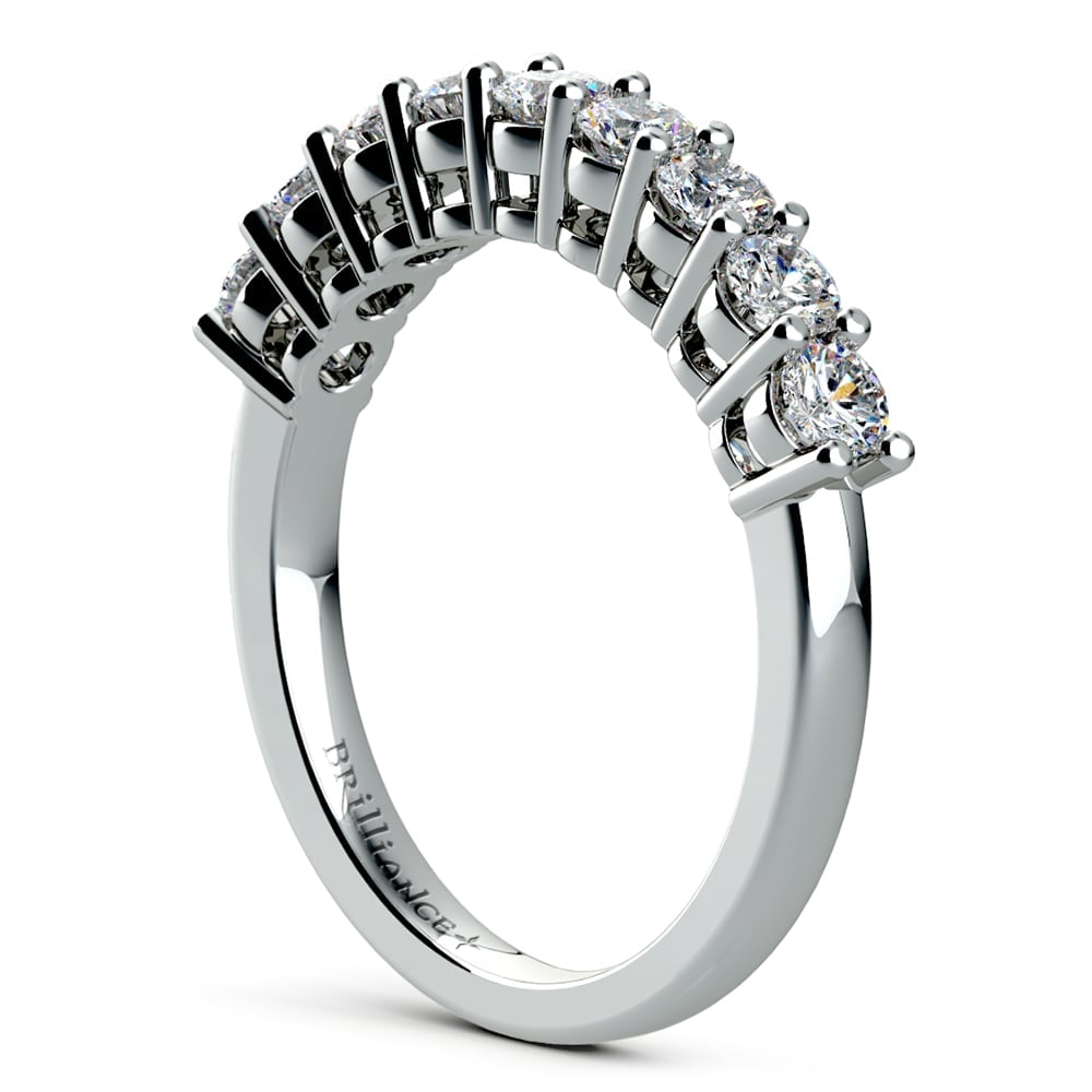 White Gold Nine Stone Diamond Wedding Ring (3/4 Ctw) | 04