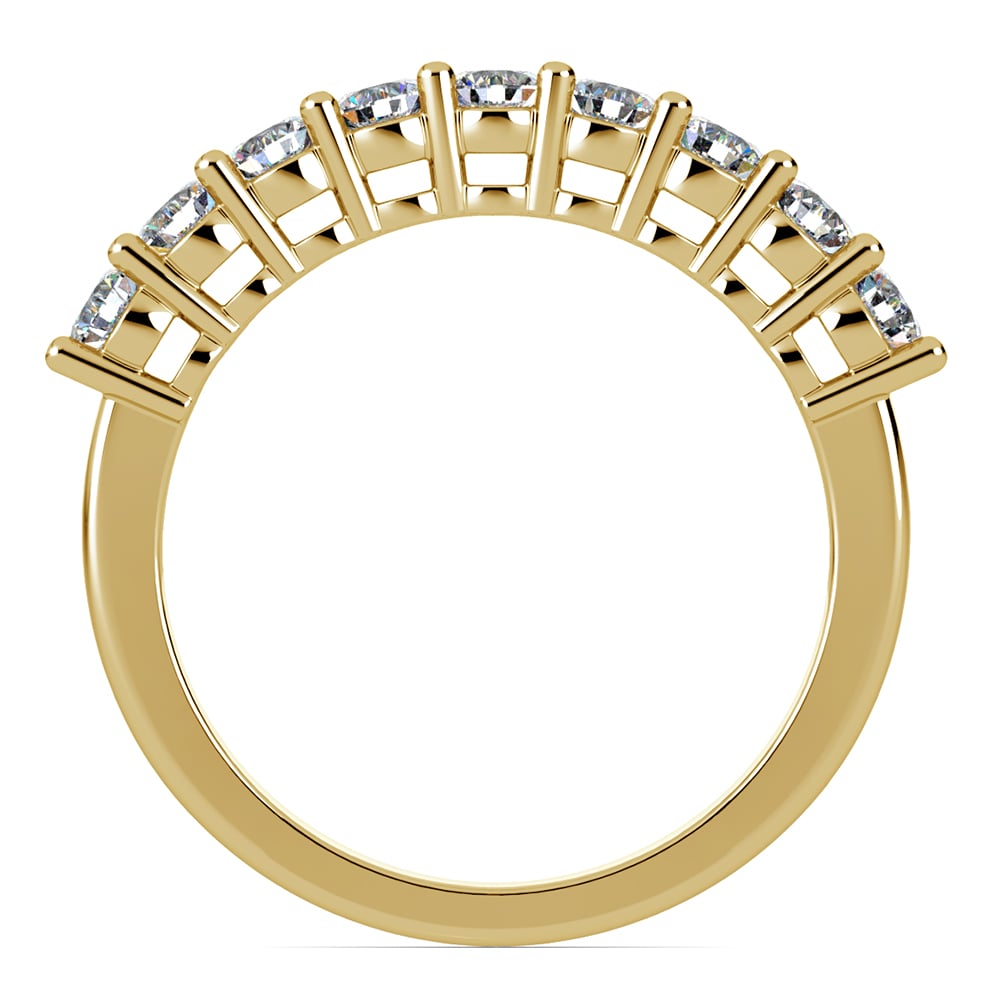 Yellow Gold Nine Stone Diamond Wedding Ring (3/4 Ctw) | Thumbnail 03