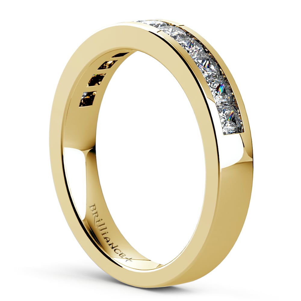Channel Set Princess Cut Diamond Wedding Ring In Classic Gold (3/4 Ctw) | Thumbnail 04