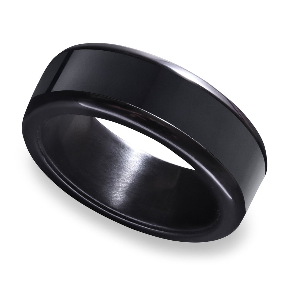 Actaeon - Elysium Inlay Zirconium Mens Ring (8mm) | 01