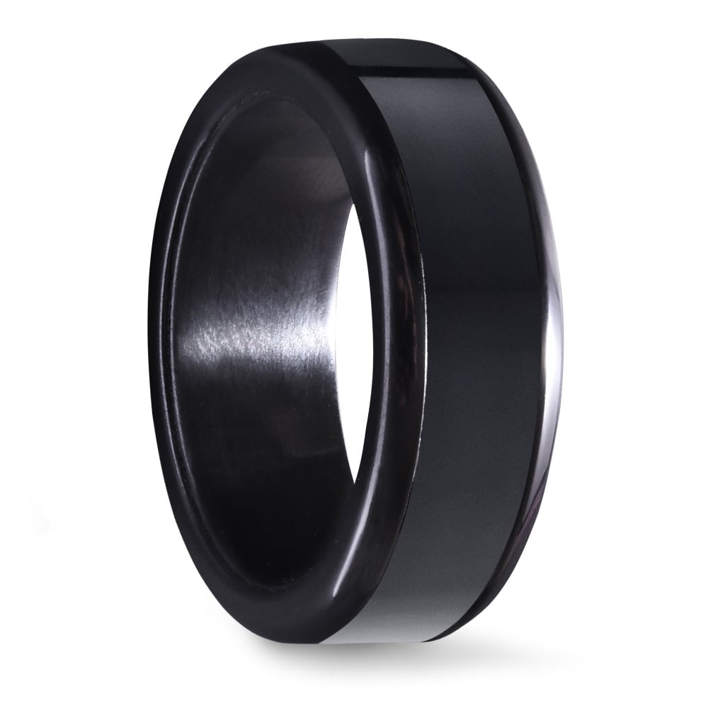 Actaeon - Elysium Inlay Zirconium Mens Ring (8mm) | 02