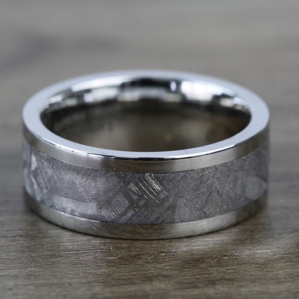 The Aldrin - Cobalt Chrome Flat Mens Meteorite Ring (8mm) | 06