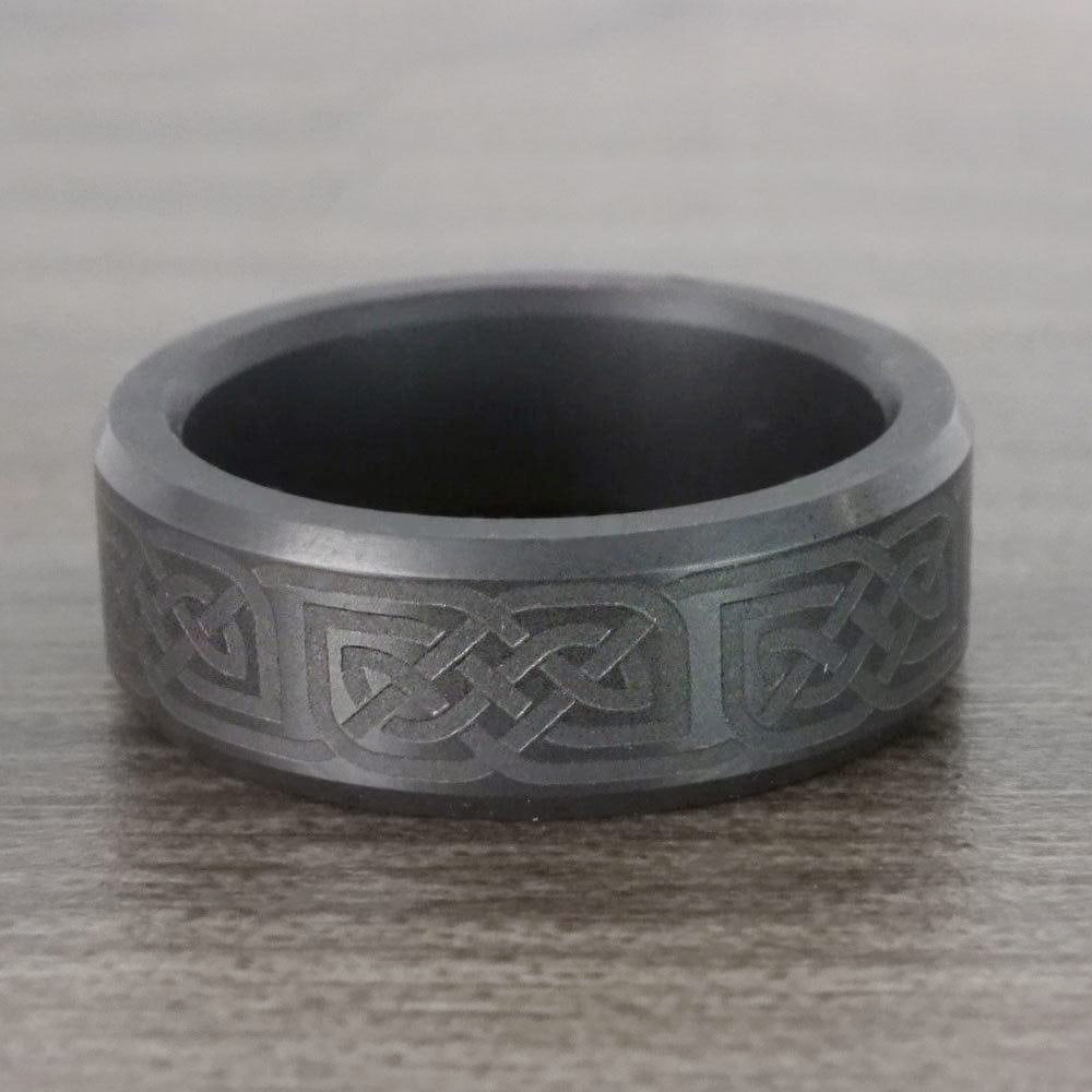 Mens Elysium Wedding Band With Celtic Design - Ares | 04