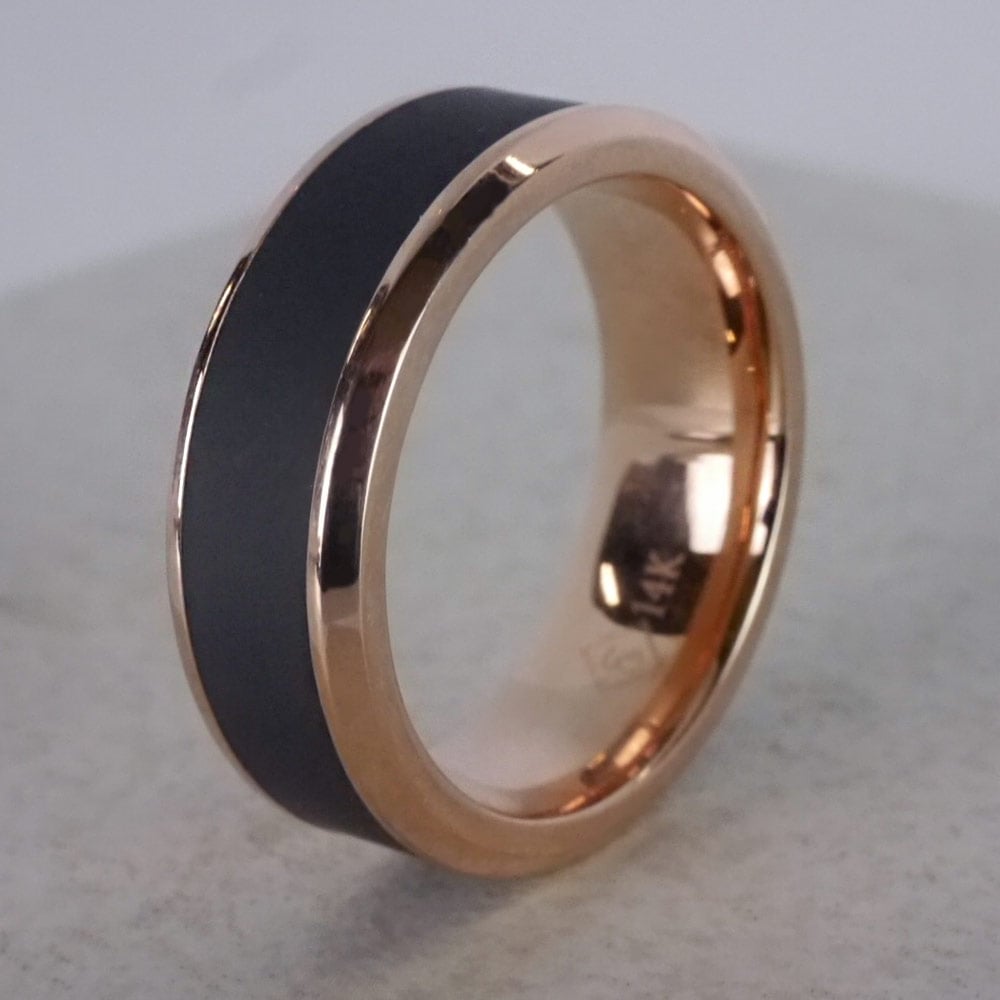 Mens Rose Gold And Elysium Wedding Band - Ares | 05