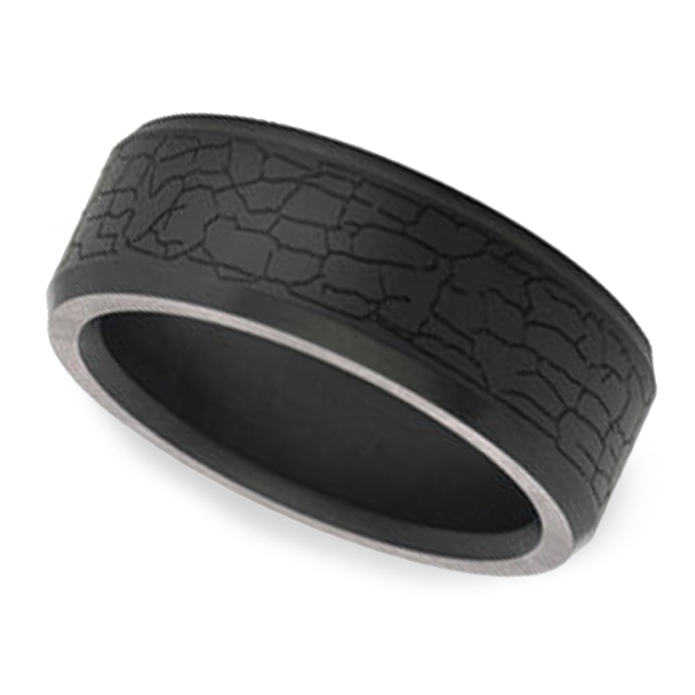 Unique Cracked Dry Earth Mens Wedding Band Elysium - Ares | 01