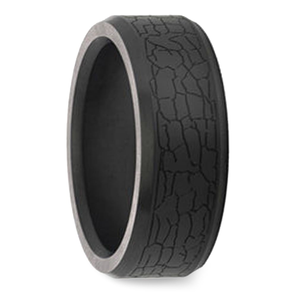 Unique Cracked Dry Earth Mens Wedding Band Elysium - Ares | 02