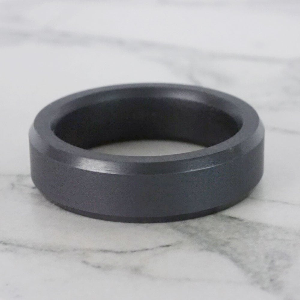 Ares - Slim 6mm Elysium Black Diamond Ring With Matte Finish | 04