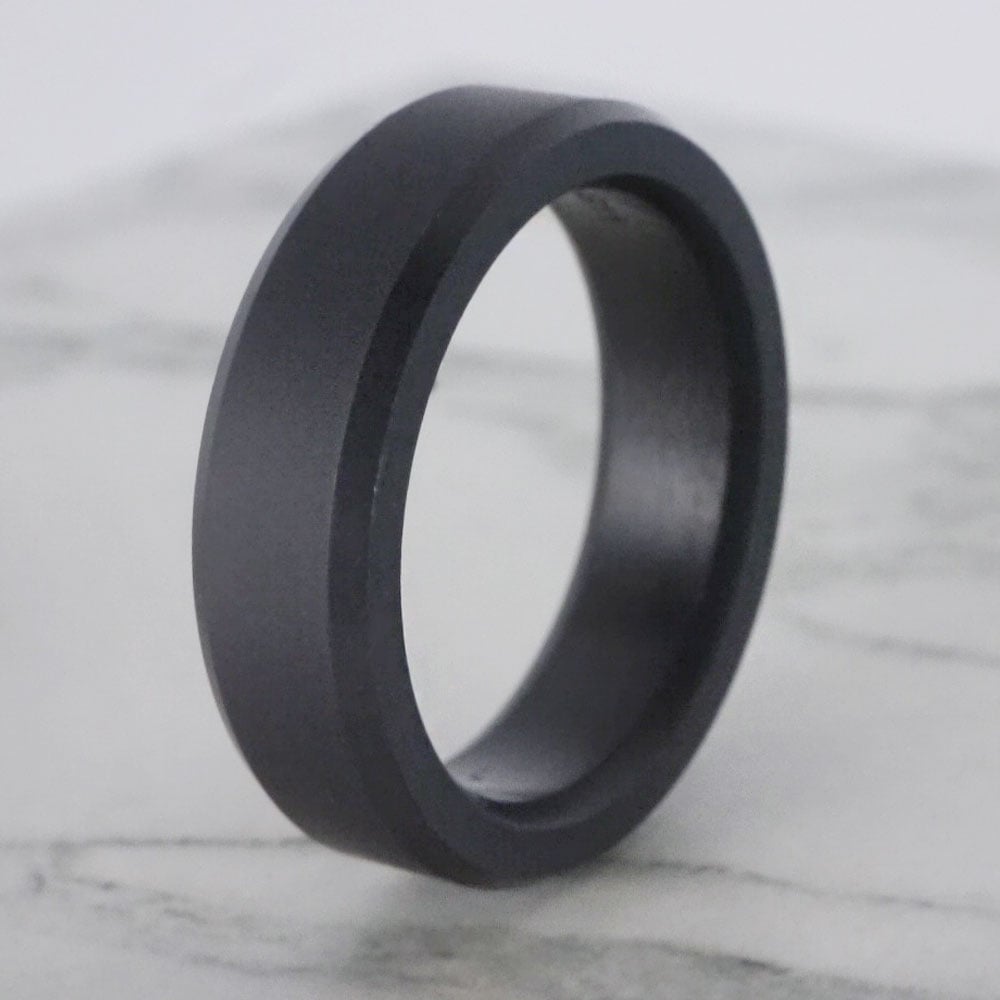 Ares - Slim 6mm Elysium Black Diamond Ring With Matte Finish | 05