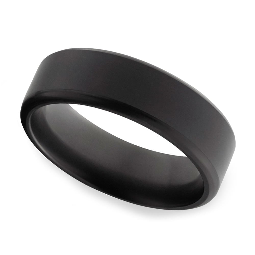 Ares - Slim 6mm Elysium Black Diamond Ring With Matte Finish | 01