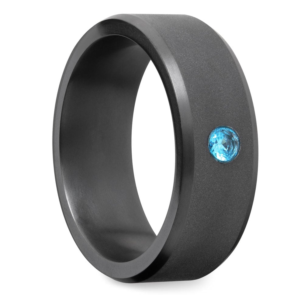 Blue Diamond Wedding Band In Elysium For Men - Ares | 02