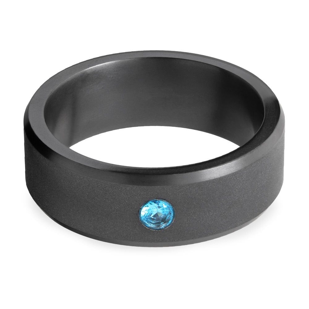Blue Diamond Wedding Band In Elysium For Men - Ares | 03