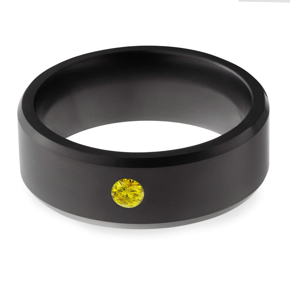 Yellow Diamond And Matte Elysium Ring For Men - Ares | 03