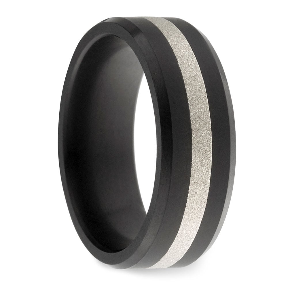 Elysium Ring For Men With Silver Inlay - Ares | 02