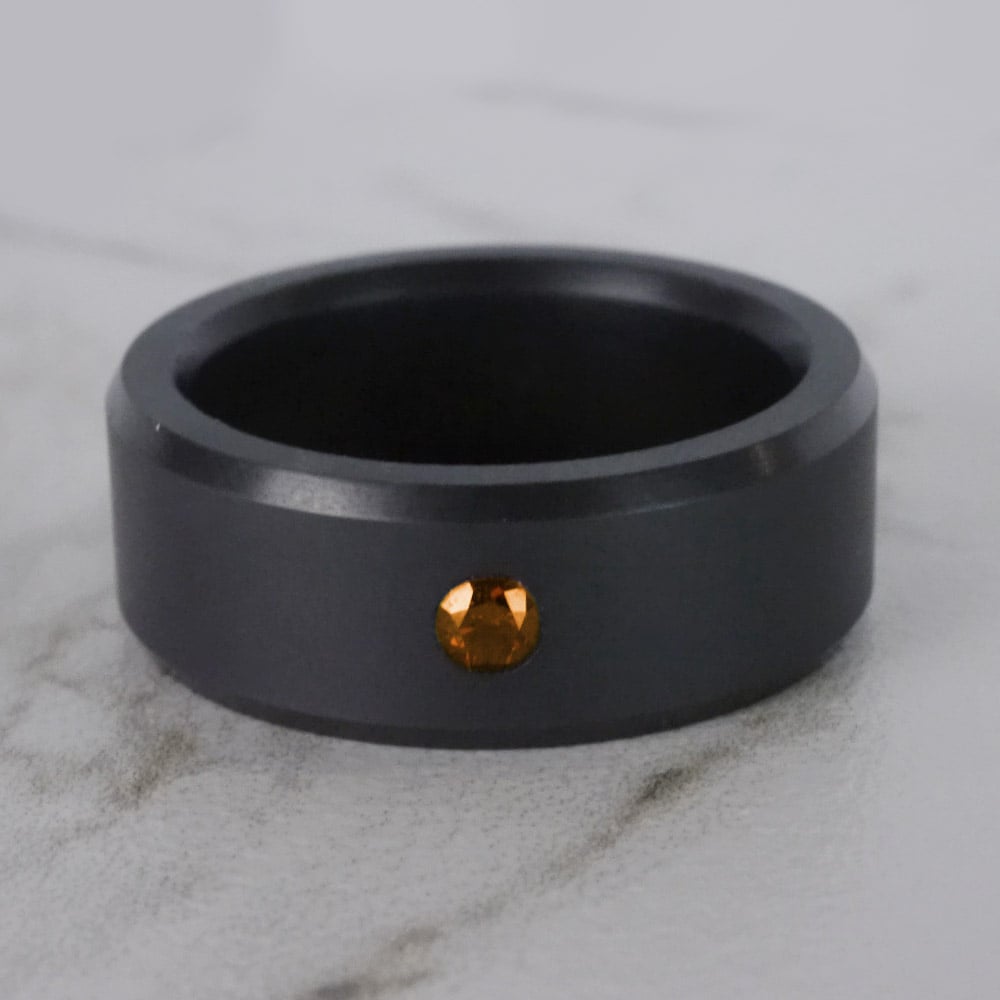 Ares - Mens Orange Diamond Ring In Polished Elysium (8mm) | 04