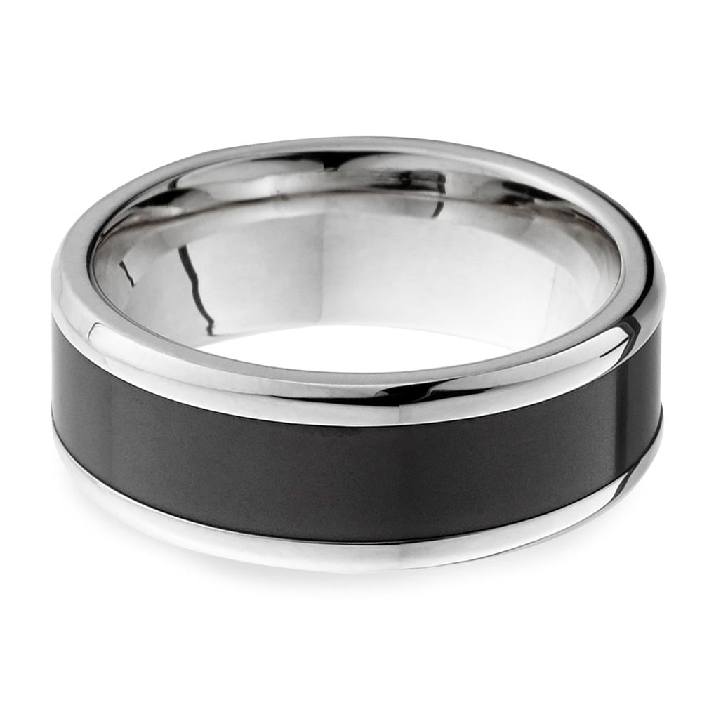 Mens White Gold And Elysium Wedding Band - Ares | 03