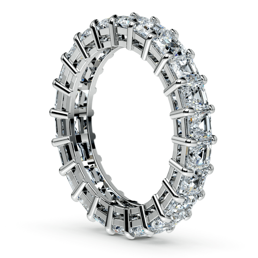 Asscher Cut Diamond Eternity Ring In White Gold (3 3/4 ctw) | Thumbnail 04