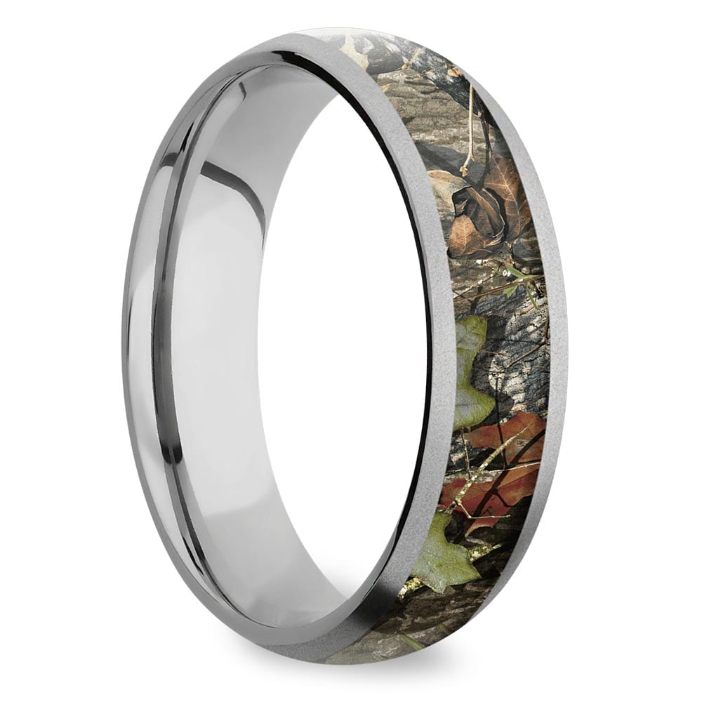 Mossy Oak Camouflage Mens Wedding Ring In Titanium (6mm) | 02