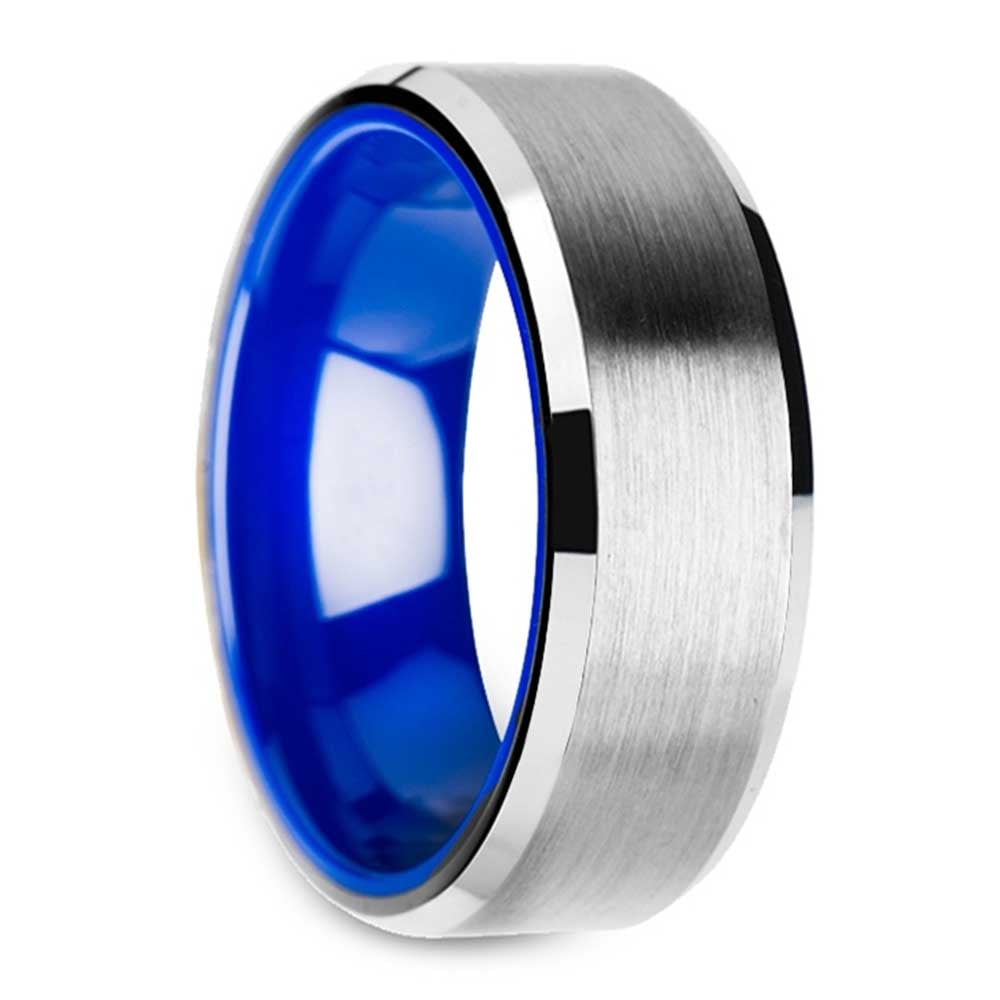 Omega - Tungsten Mens Band with Blue Ceramic Sleeve (8mm) | 02