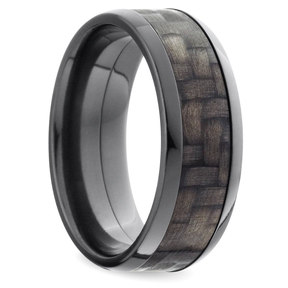 Black Zirconium Carbon Fiber Ring For Men (7 mm) | 02
