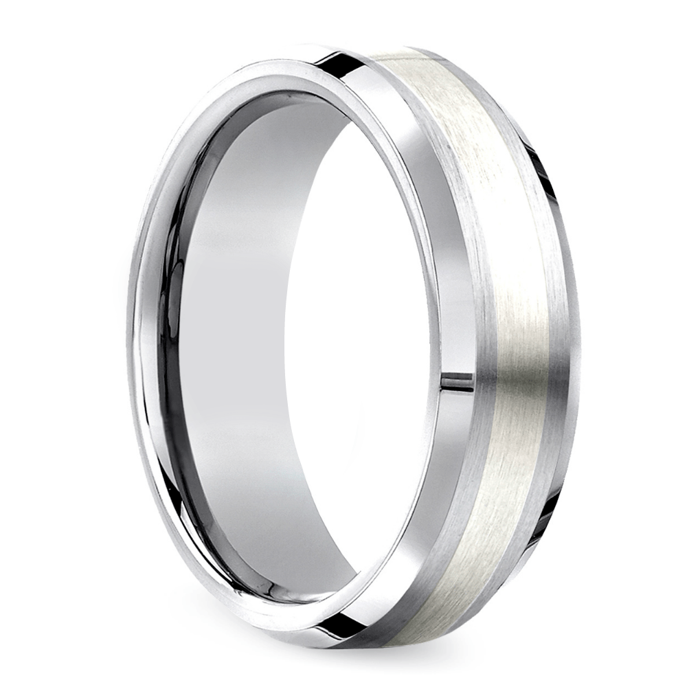 7 Mm Wedding Band For Men In Cobalt And Silver | Thumbnail 02