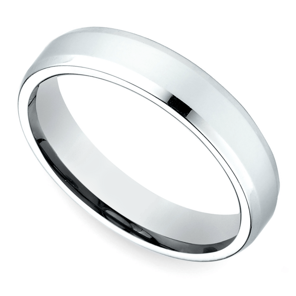 Beveled Men's Wedding Ring in Palladium (4mm) | 01
