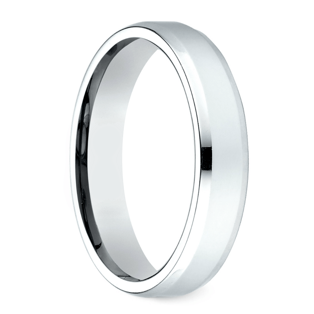 Beveled Men's Wedding Ring in Palladium (4mm) | 02