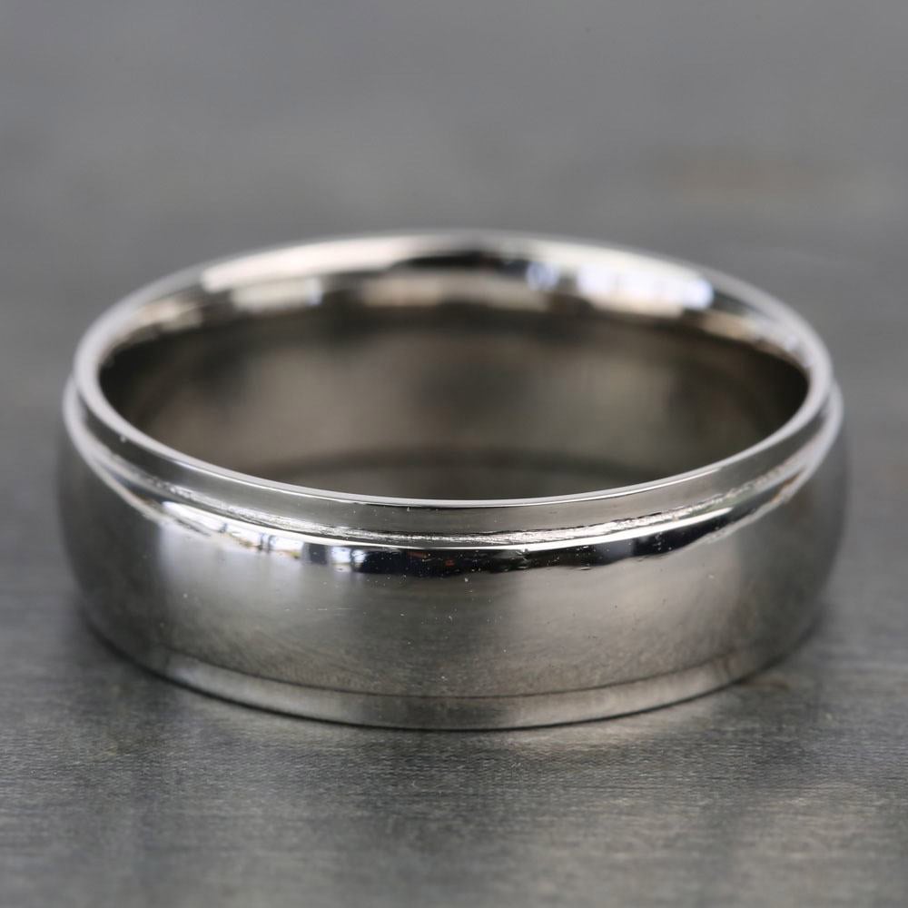 Beveled Men's Wedding Ring in Palladium (7mm) | 03