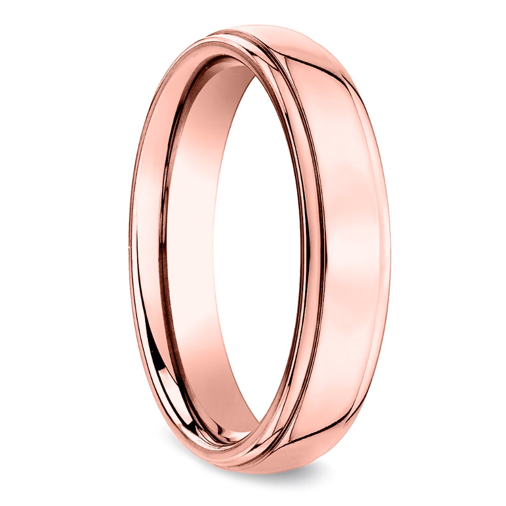 Beveled Men's Wedding Ring in Rose Gold (5mm) | 02