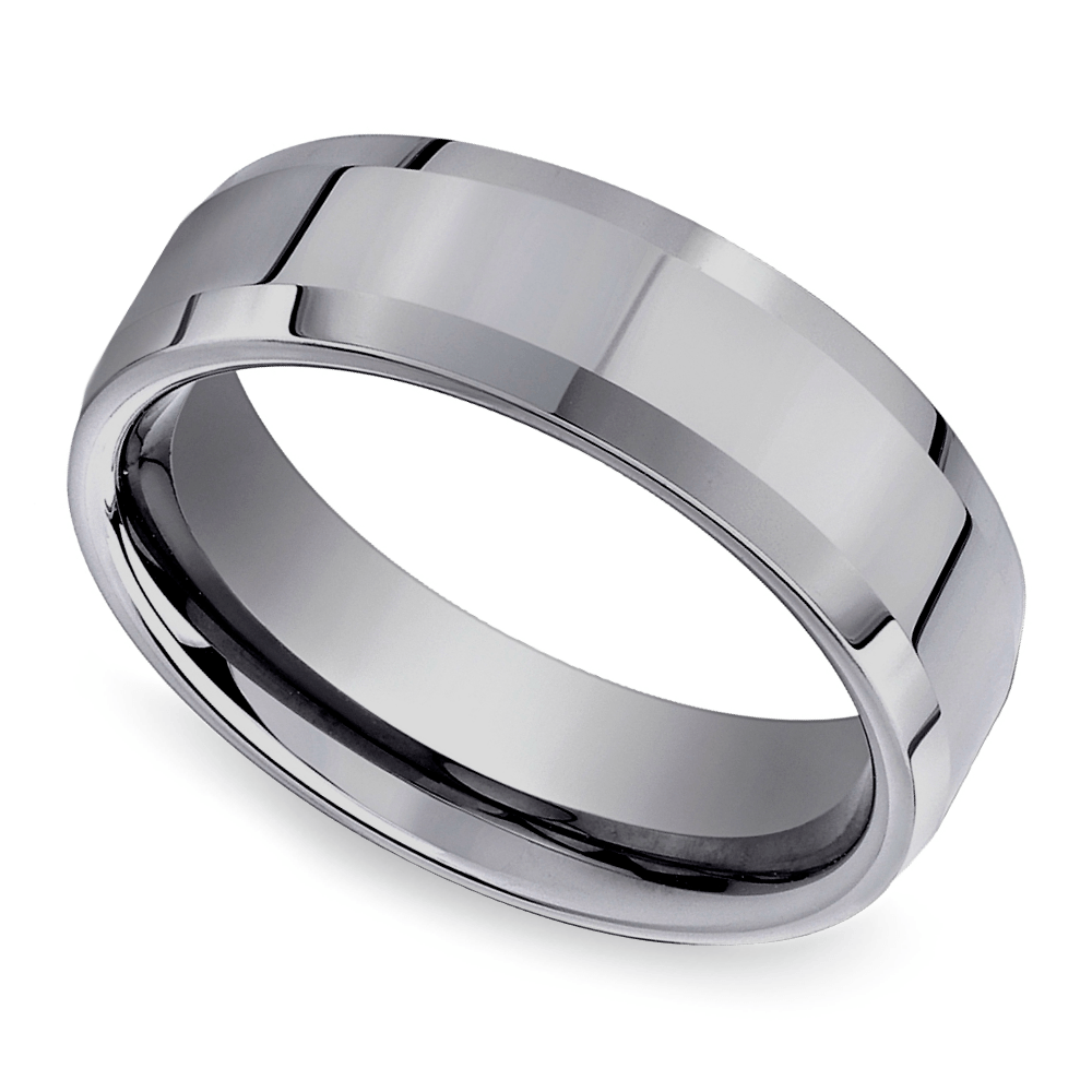 Beveled Men's Wedding Ring in Tungsten (6mm) | 01
