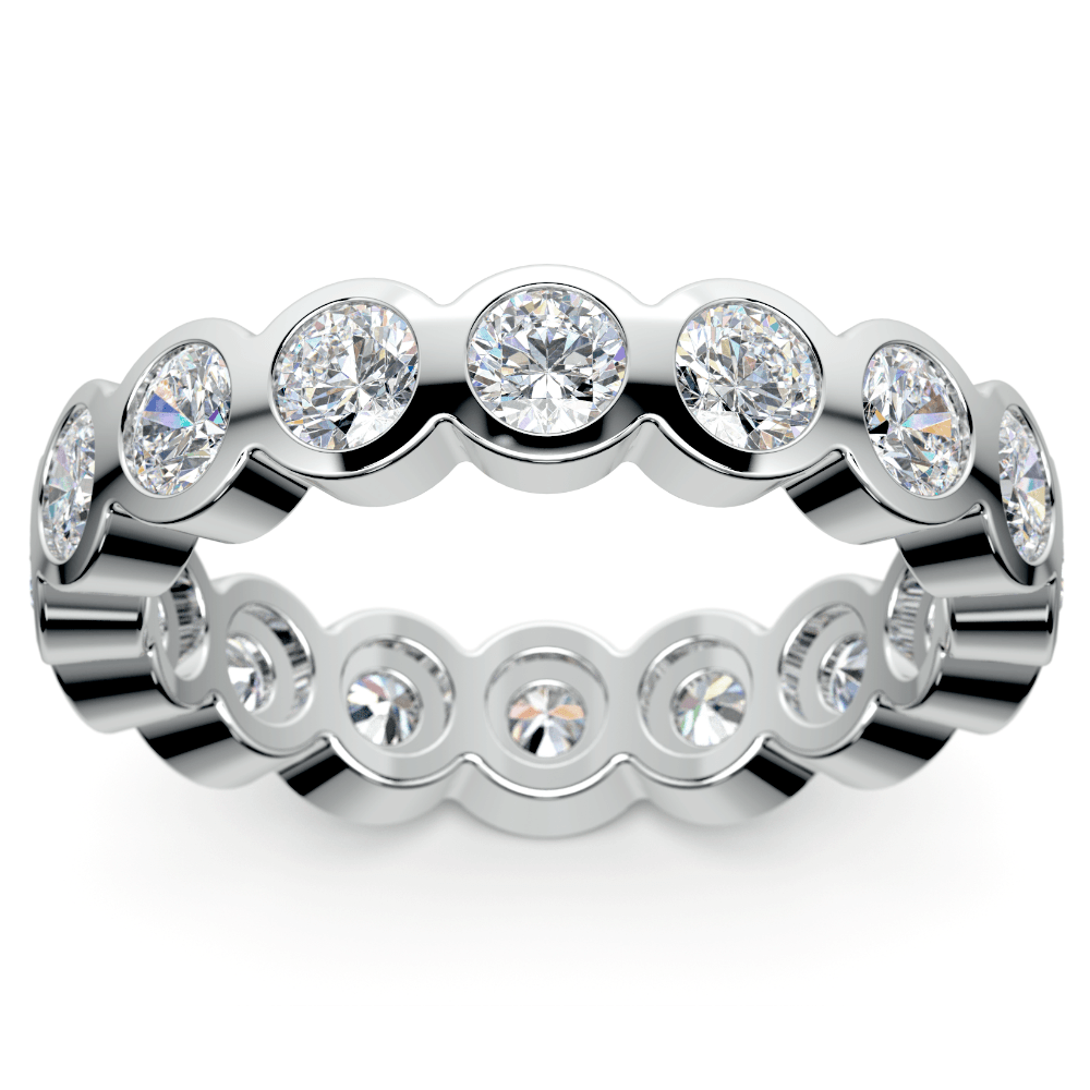 Bezel Diamond Eternity Ring in White Gold (2 ctw) | Thumbnail 02