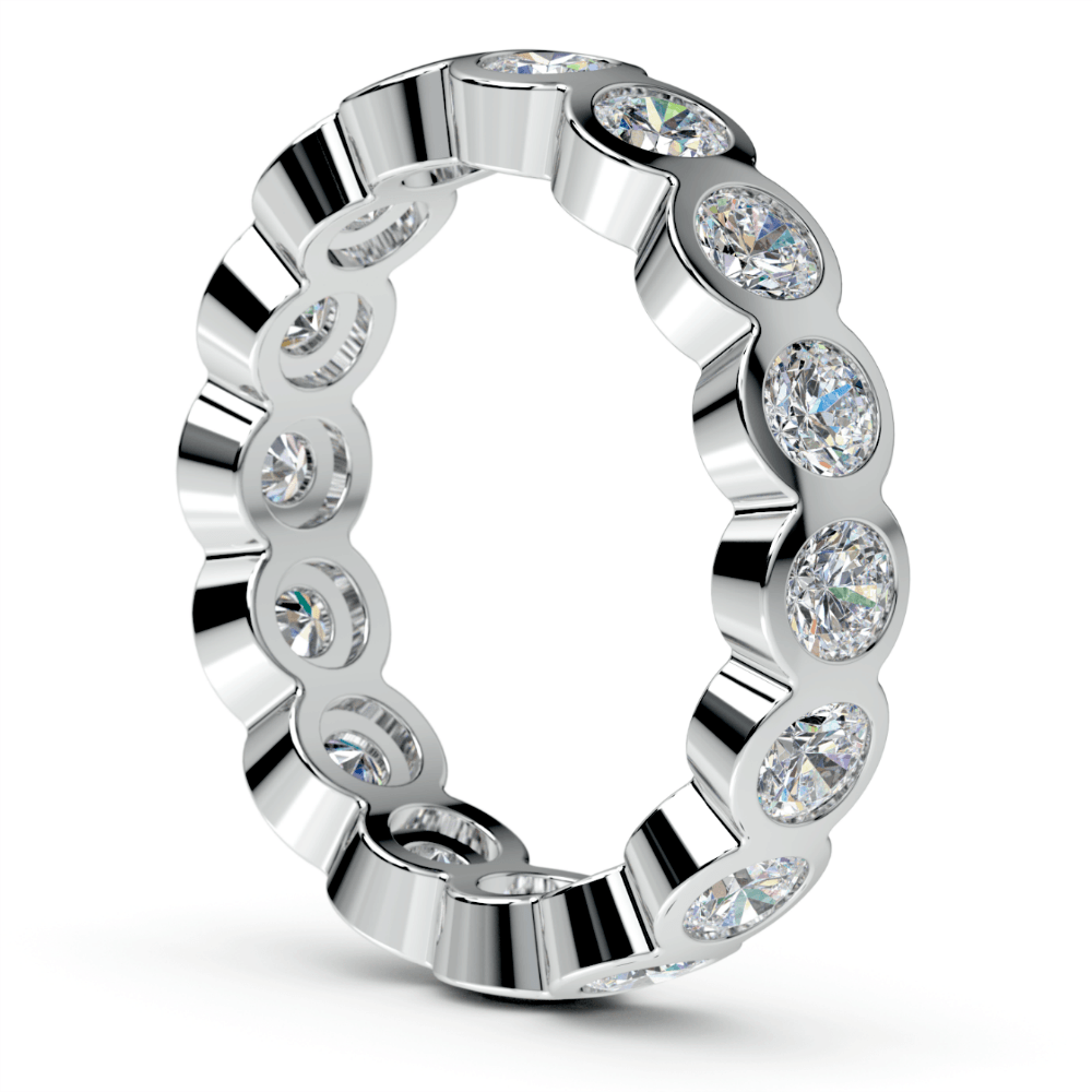 Bezel Diamond Eternity Ring in White Gold (2 ctw) | 04
