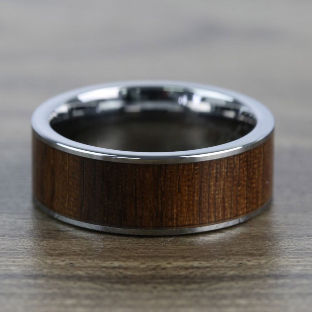 Tungsten Wedding Ring With Black Walnut Inlay - The Canopy (8mm) | 04