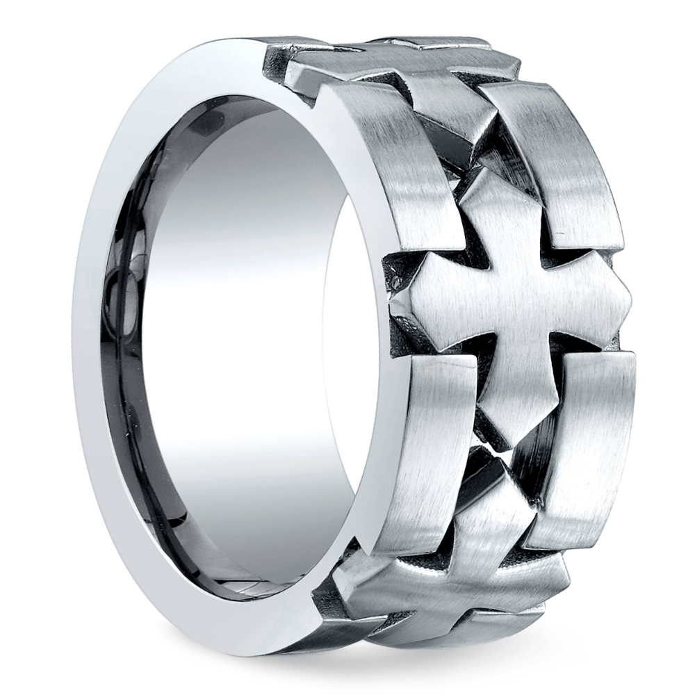 Celtic Cross Men's Wedding Ring in Cobalt (10mm) | Thumbnail 02