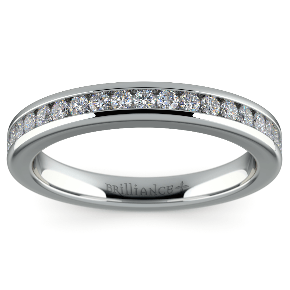 Channel Cut Diamond Wedding Ring In White Gold | Thumbnail 02