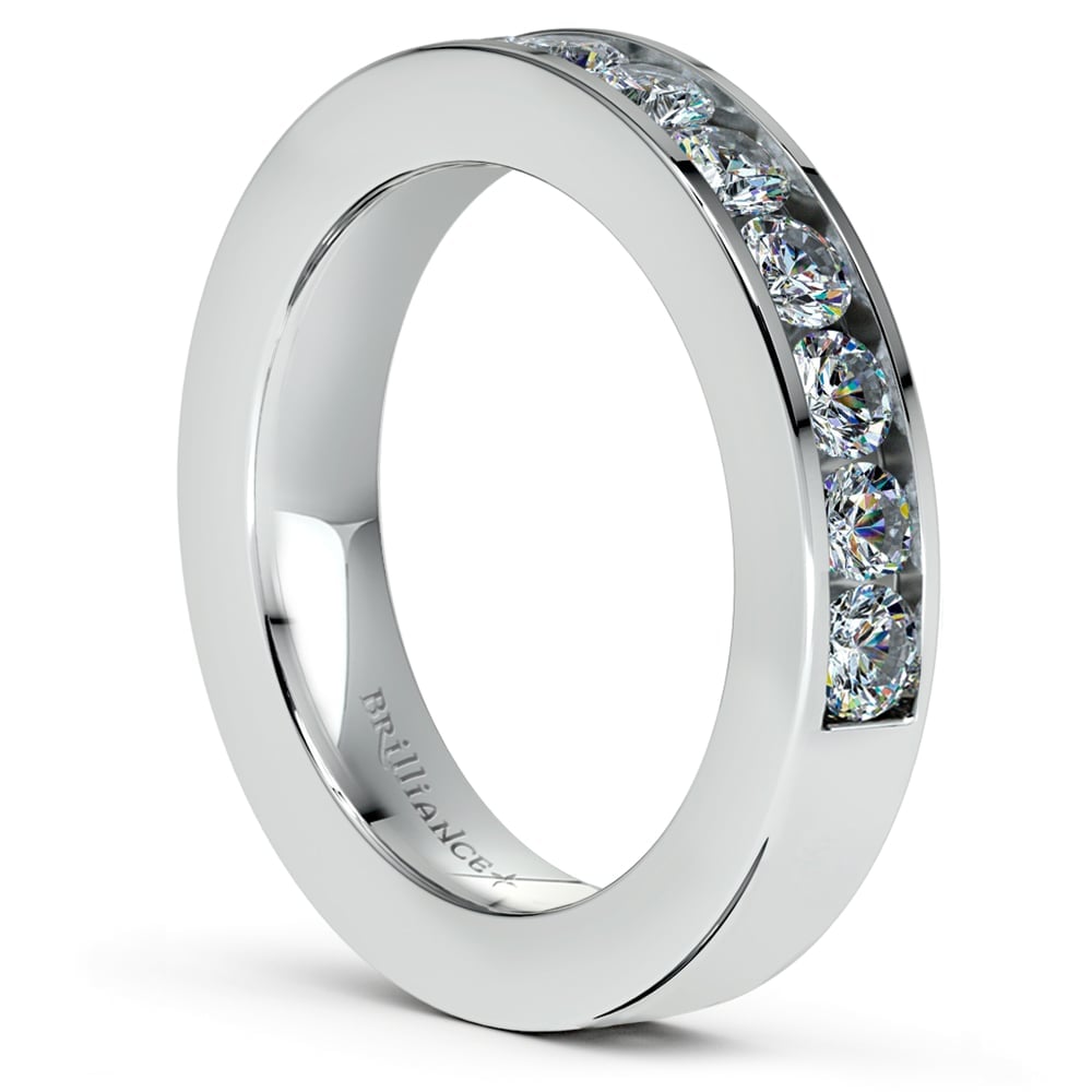 White Gold Channel Set Diamond Wedding Ring (3/4 Ctw) | 04