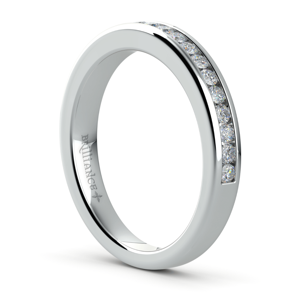 Channel Cut Diamond Wedding Ring In Platinum | 04
