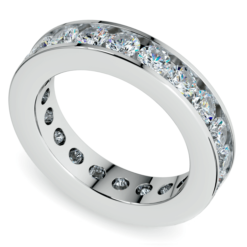 3 Ctw Diamond Channel Set Eternity Ring In White Gold | Zoom