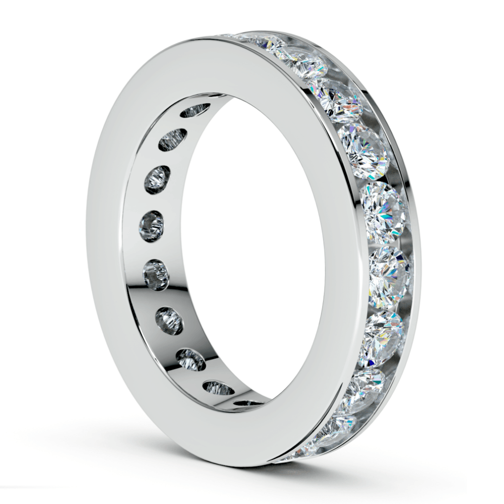 3 Ctw Diamond Channel Set Eternity Ring In White Gold | 04