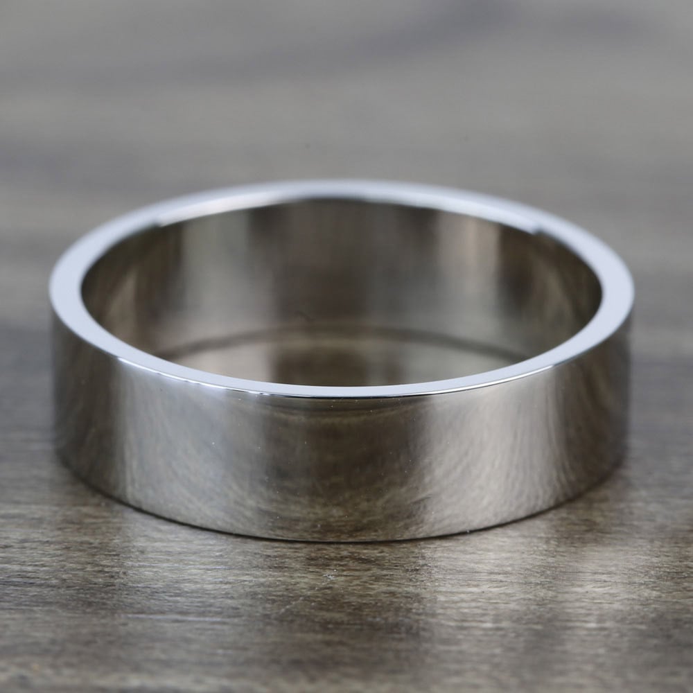 Flat Men's Wedding Ring in Palladium (6mm) | Thumbnail 03